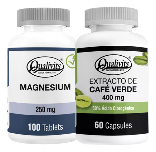 Magnesio 250 Mg + Extracto De Café Verde - Qualivits Vegano
