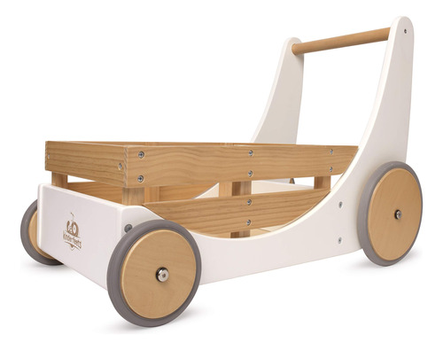 Kinderfeets Carrito De Madera 2 En 1 Con Ruedas De Goma Aju.