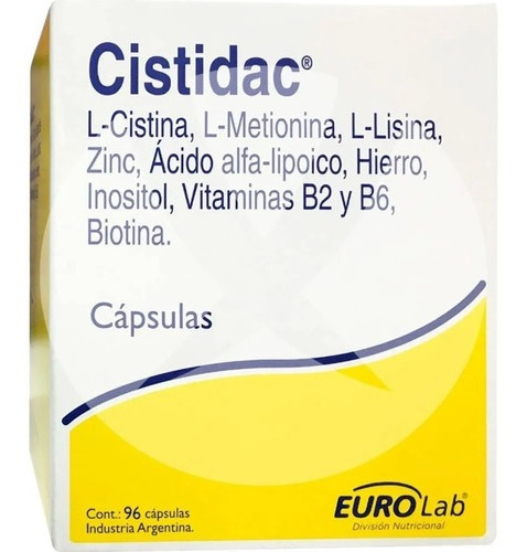 Cistidac 96 Caps Salud Del Cabello Y Uñas Eurolab Original
