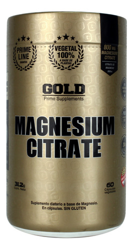 Citrato De Magnesio Gold Nutrition 60 Caps Sabor Sin Sabor