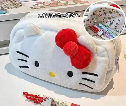 Estuchera Cosmetiquera De Felpa De Hello Kitty