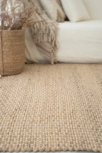 Alfombra De Yute Y Algodon India 70x120 Trenzada Decorativa
