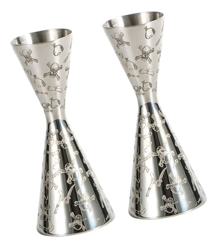 2 X Taza Medidora De Material Acero Inoxidable 30/60 Ml