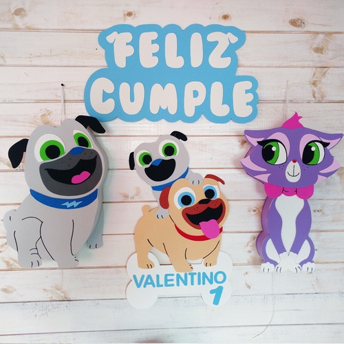 Piñata Puppy Dog Pals + 3 Figuras En Goma Eva