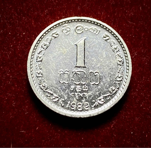 Moneda 1 Centavo Sri Lanka 1989 Km 137