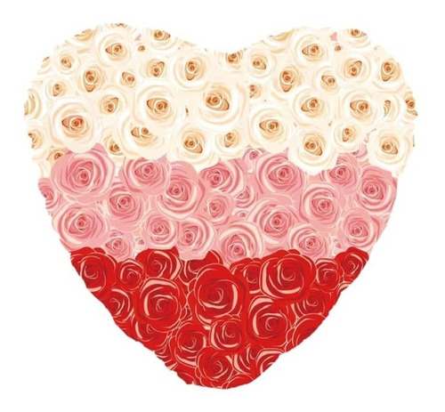 Globo Corazón Rosas Cotillón Enamorados Cumpleaños 45×45