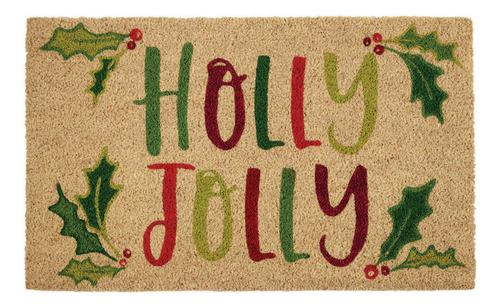 Tapete Fibra Coco Natural 18 X 30  Holly Jolly