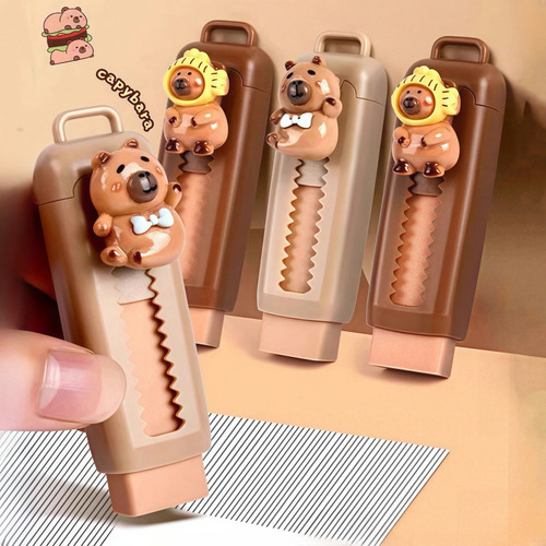 Sacapuntas Con Forma De Capibara Con Pegatinas