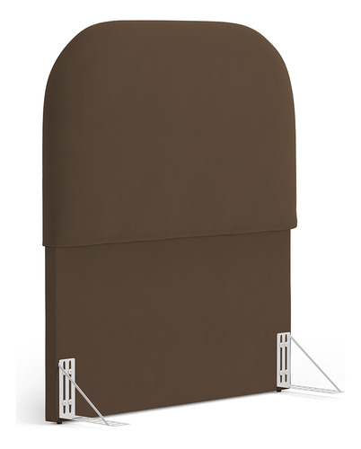 Cabeceira Cama Box 100cm Lanna Com Puff Doha Suede Marrom