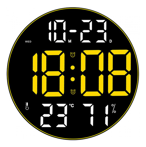 Relógio Digital Led Relógio De Parede Amarelo