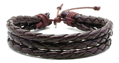 Pulsera Cuero Manilla Hombre Mujer Ajustable