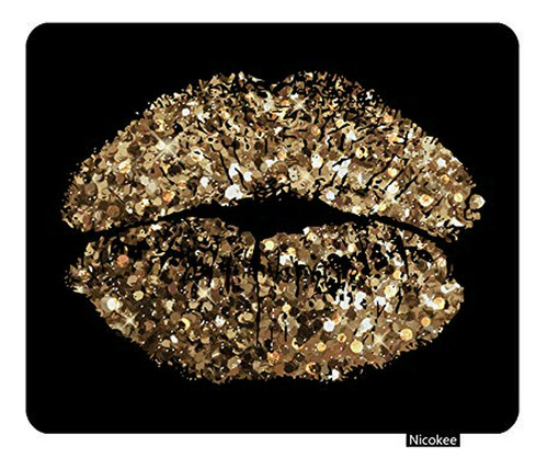Nicokee Gaming Mouse Pad Glam Of Kiss Gold Shimmer Lentejuel