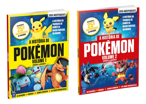 A HISTÓRIA DE POKÉMON - VOLUME 1 e 2: GERAÇÃO 1 A GERAÇÃO 8, de a Europa. Editora Europa Ltda., capa mole em português, 2022