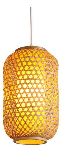 L Lámpara Colgante Led Tejida De Bambú, Candelabro Colgante