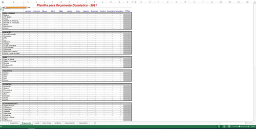 Planilha De Orçamento Organização Pessoal