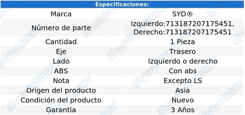 Maza Tra Izq O Der C/abs Mitsubishi Lancer 03-07 Syd