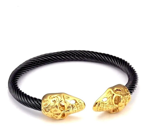 Pulseira Luxo Caveiras Mexicanas Aço Moda Ajustável Garantia