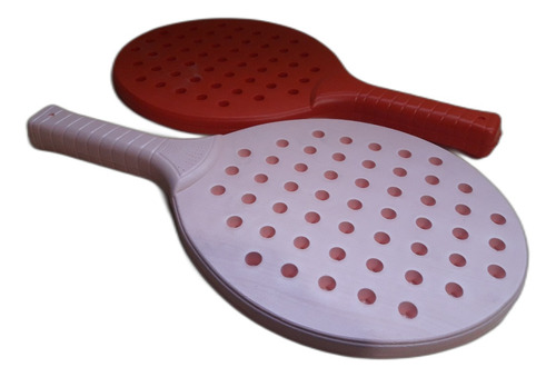 Juego 2 Paletas Padel Plastico Con Pelotita Goma Paddle