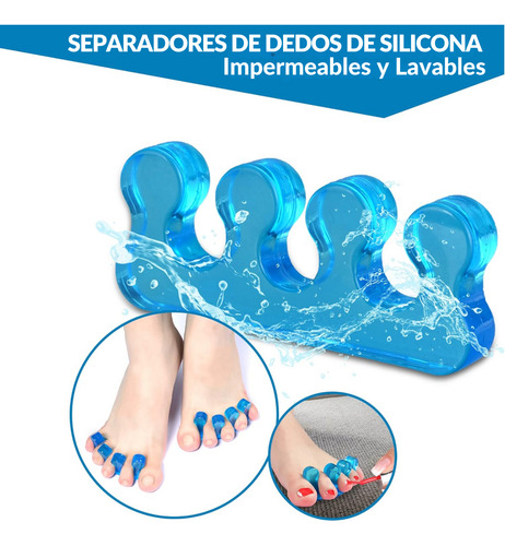 4 Pares Separador Dedos Silicona Corrector Juanetes Surtido