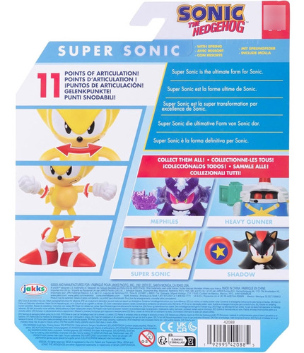 Red Spring Super Sonic The Hedgehog Jakks Pacific