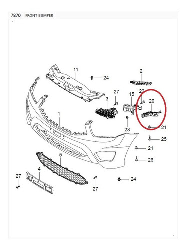 Imagen 2 de 4 de Guía Derecha Parach. Del. Ssangyong Actyon Sport 2012-2019