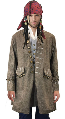 Exact Jack Sparrow Coat Pirate Costume Jacket Mlxl 