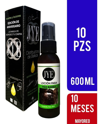 Loción Jye Edición Aniversario 10%barba Crecimiento 10frasco