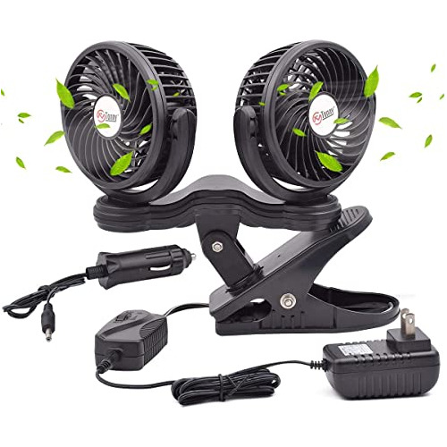 Ventilador De Pinza Dual De Ca 110v Dc 12v De 4 Pulgada...