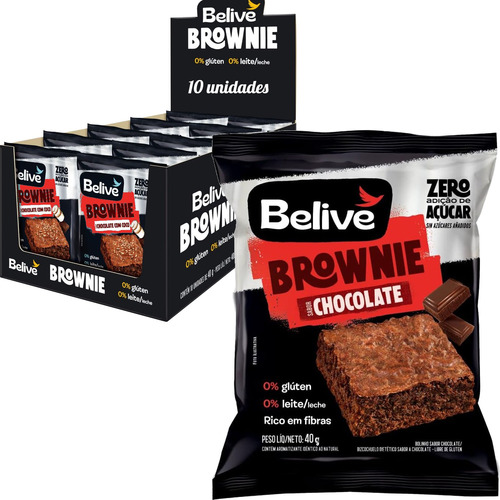 Brownie Chocolate Zero Belive 40g (10 Pacotes)