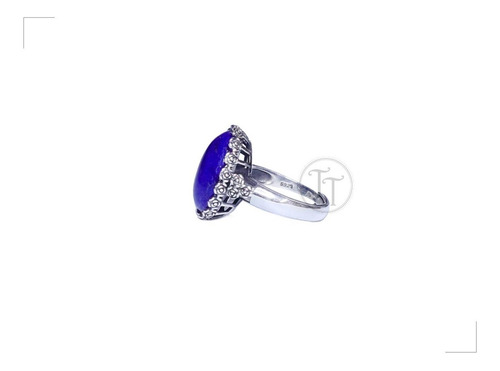 Imagen 3 de 4 de Anillo Lapislazuli Natural Plata Esterlina 925 Ajustable