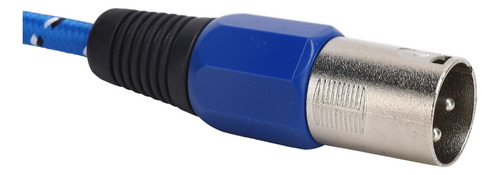 Cable Xlr Para Micrófono, Tejido Azul, 3 Pines, Accesorio Fe
