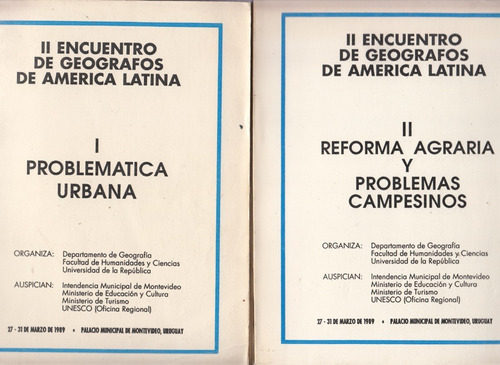 2º Encuentro Geografia De America Latina Montevideo 1989