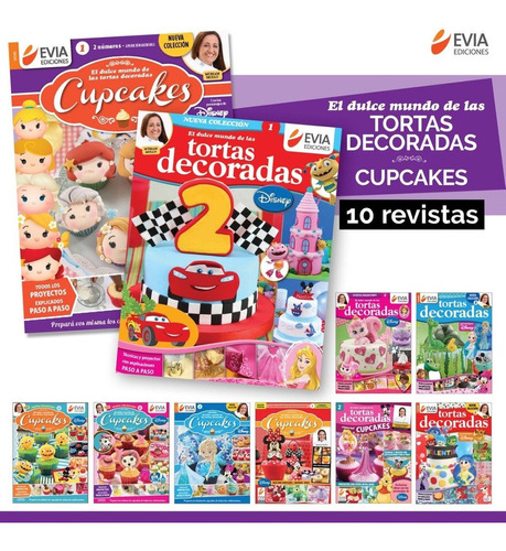 Promopack Tortas Decoradas/ Cupcakes/disney / 10 Revistas