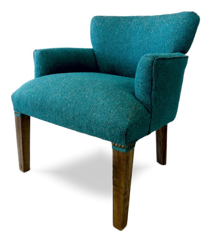 Imagen 1 de 10 de Sillon Matero Poltrona Apoyabrazos Chenille Turquesa Premium