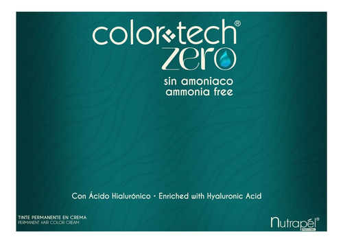Tinte Nutrapel Colortech Zero Sin Amoniaco 20 Vol. 7.46 Rubio Cobrizo Rojizo