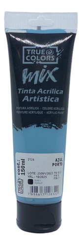 Tinta Acrílica Artistica Mix True Colors 150ml 2124 Azul Por