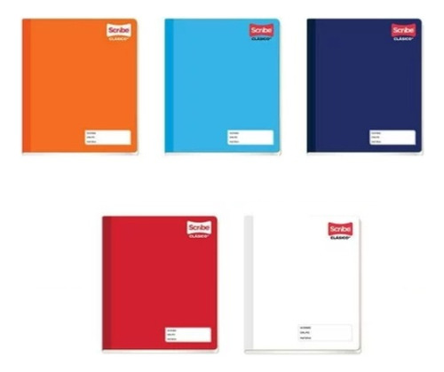 5 Cuadernos Scribe Forma Francesa Cosido Raya 100 Hj Color Multicolor