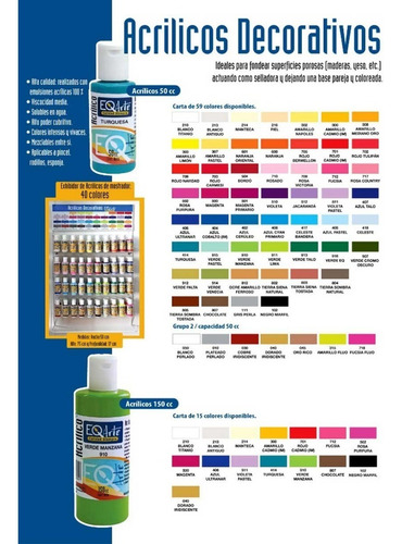 Set 52 Pintura Acrilicas X 50cc Eq Arte-100% Acrilico Linier