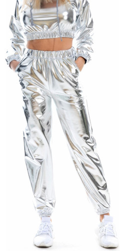 Pantalones Informales Holográficos For Mujer Club Cool Shiny