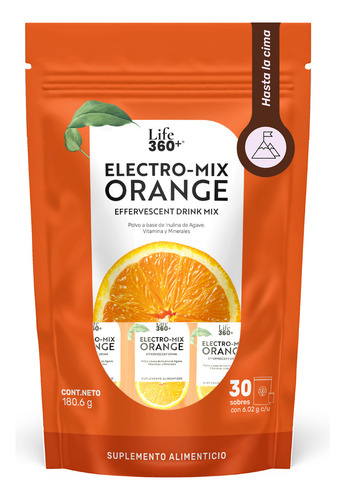 Life360+ Electro-mix Effervescent Drink Naranja 30 Sobres