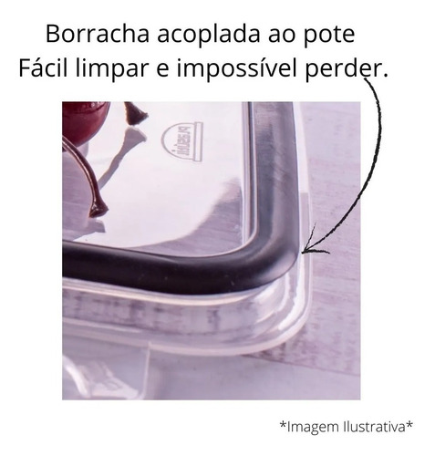 Imagem 2 de 7 de Pote Hermético 2 Divisórias Porta Frios C/ Escorredor