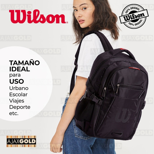 Imagen 5 de 9 de Mochila Wilson Original Porta Notebook Urbana Deportes Gym