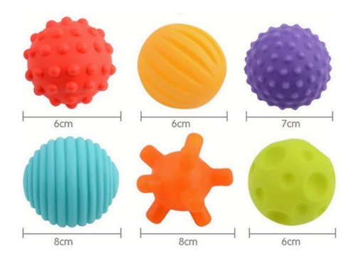 Imagen 2 de 10 de Pelotas Con Textura Bebe Estimulación Tactil Sensorial X6 Ed