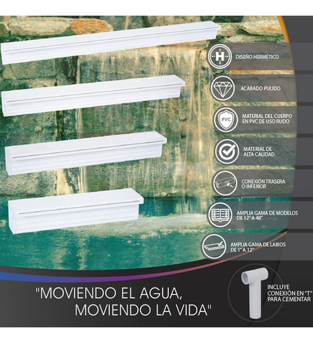 Imagen 4 de 4 de Cascada Tipo Natural Alberca Piscinas 48 Conex Trasera