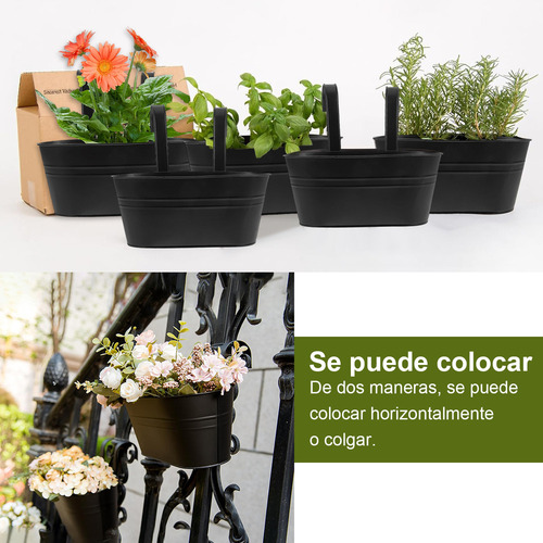 K Maceta Colgante De Metal Para Jardín Y Hogar, 5 Piezas