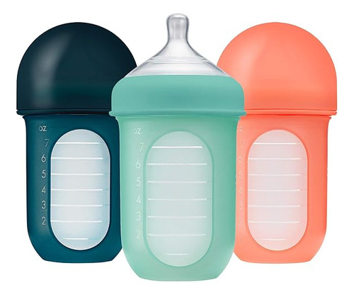 Set De 3 Biberones Boon Nursh Anticólicos 8 Oz Multicolor Varios