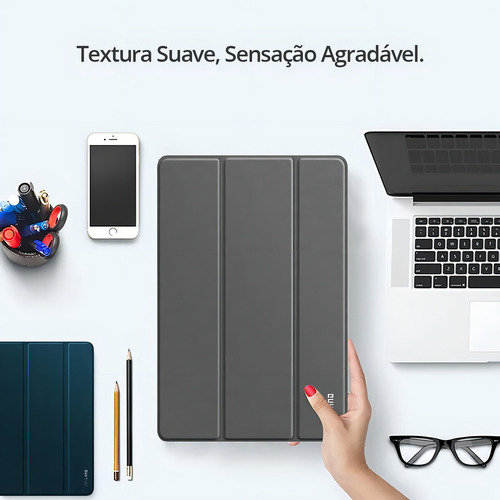 Capa Transparente Séries iPad 8 10.2 Pol 2020 A2270 A2428 Cor Cinza