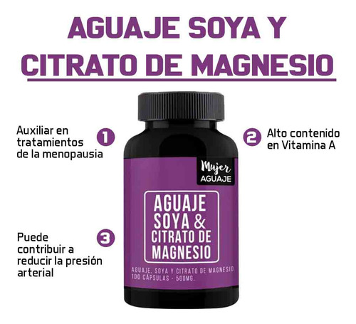 01 Frasco De Aguaje, Soya Y Magnesio