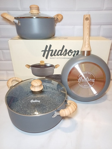 Batería Hudson Set Juego Granito Xxl Olla 20 26 Sartén 26 Cm