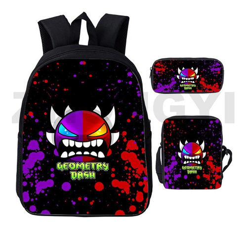 Mochila Angry Geometry Dash Con Estampado 3d Para Hombre